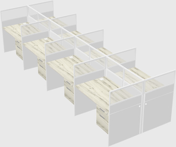 Shared rectangular cubicle
