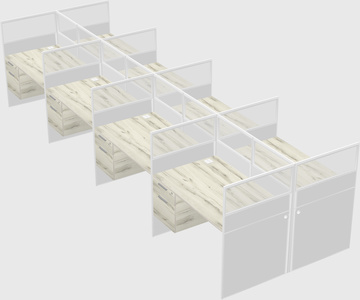 Shared rectangular cubicle