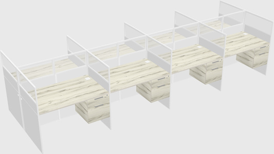 Shared rectangular cubicle