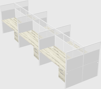 Shared rectangular cubicle