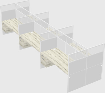 Shared rectangular cubicle