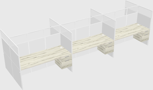 Shared rectangular cubicle