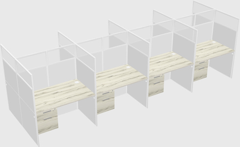 Shared rectangular cubicle