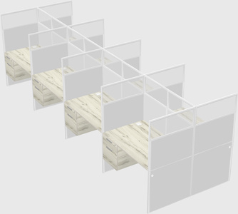 Shared rectangular cubicle