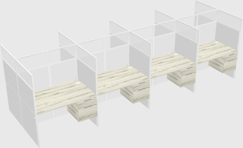 Shared rectangular cubicle