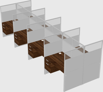 Shared rectangular cubicle