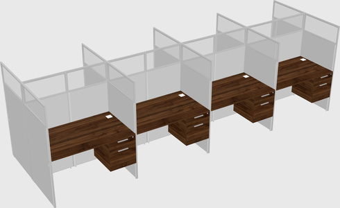 Shared rectangular cubicle