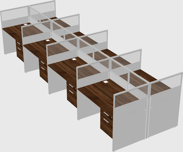Shared rectangular cubicle
