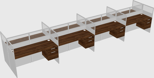 Shared rectangular cubicle