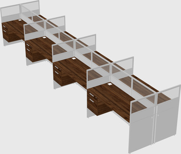 Shared rectangular cubicle