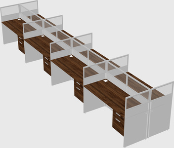 Shared rectangular cubicle