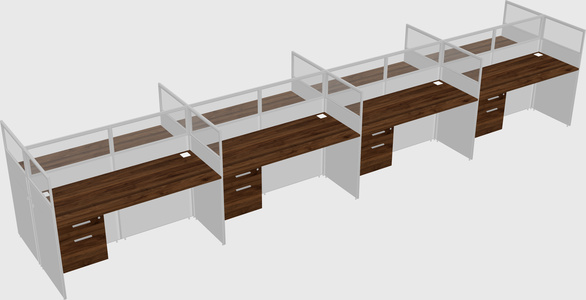 Shared rectangular cubicle