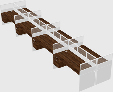 Shared rectangular cubicle