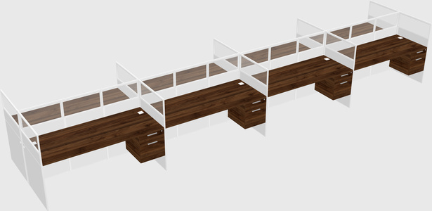Shared rectangular cubicle