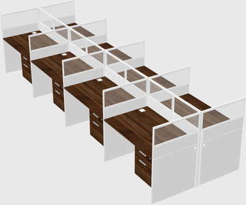 Shared rectangular cubicle