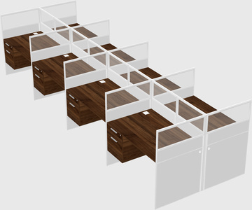 Shared rectangular cubicle