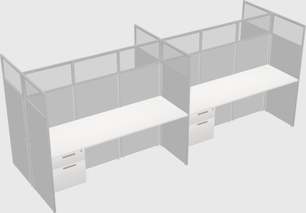 Shared rectangular cubicle
