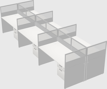 Shared rectangular cubicle