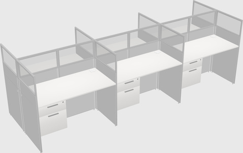 Shared rectangular cubicle