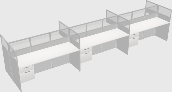 Shared rectangular cubicle