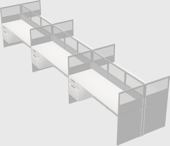 Shared rectangular cubicle