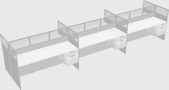 Shared rectangular cubicle