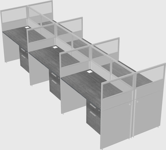 Shared rectangular cubicle