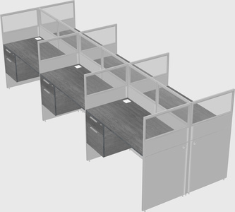 Shared rectangular cubicle