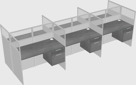 Shared rectangular cubicle