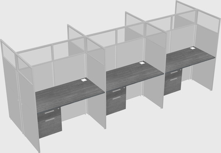 Shared rectangular cubicle