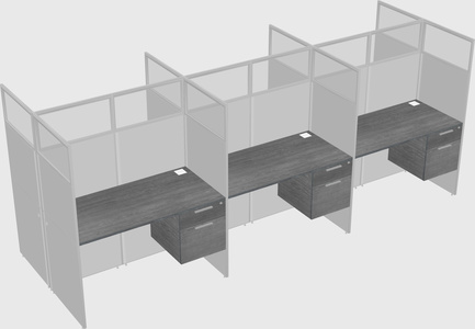 Shared rectangular cubicle
