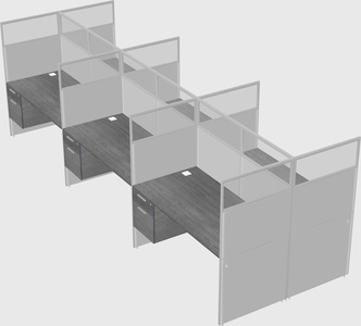 Shared rectangular cubicle