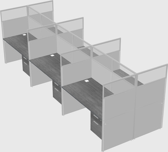 Shared rectangular cubicle