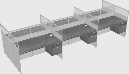 Shared rectangular cubicle