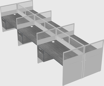 Shared rectangular cubicle