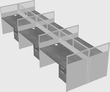 Shared rectangular cubicle