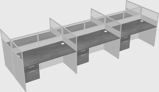 Shared rectangular cubicle