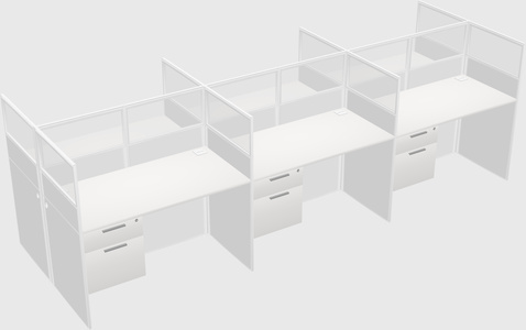 Shared rectangular cubicle