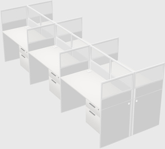 Shared rectangular cubicle