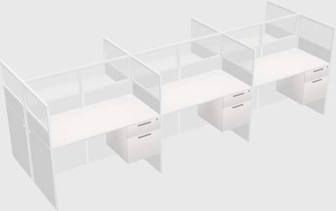 Shared rectangular cubicle