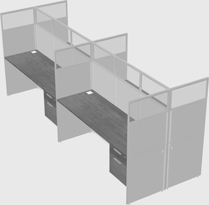 Shared rectangular cubicle