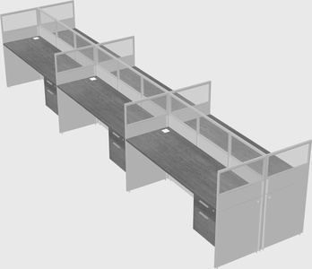 Shared rectangular cubicle