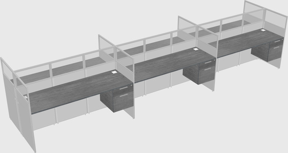 Shared rectangular cubicle