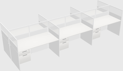Shared rectangular cubicle
