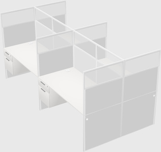Shared rectangular cubicle