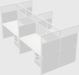 Shared rectangular cubicle