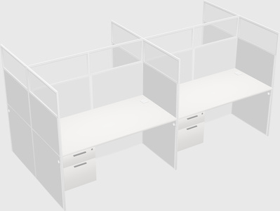 Shared rectangular cubicle