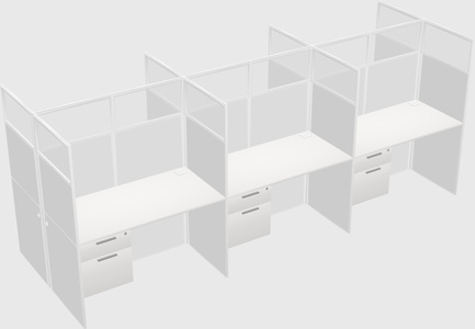 Shared rectangular cubicle