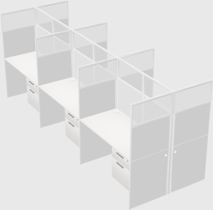 Shared rectangular cubicle
