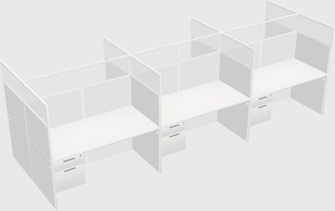Shared rectangular cubicle